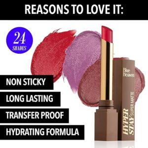 Blue Heaven Hyperstay Super Matte Lipstick – 724 Soft Mauve (2.2g) Cruelty-Free