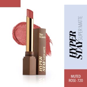 Blue Heaven Hyperstay Super Matte Muted Rose lipstick – 720 {Transfer Proof & Long Lasting} 2.2gm