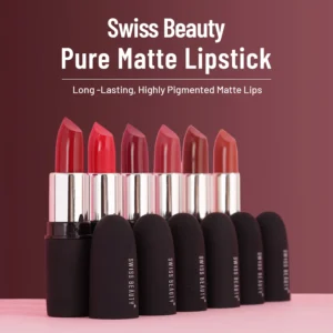 Swiss Beauty Pure Matte Lipstick – 205 Lush Pink | Long Lasting | Smooth Matte Finish | 3.8g